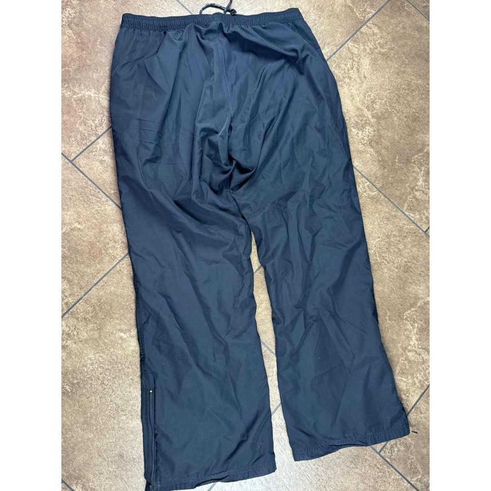 Vintage Y2K Nike Performance Windbreaker Track Pants Womens XL Black Ankle Zip - Picture 7 of 7